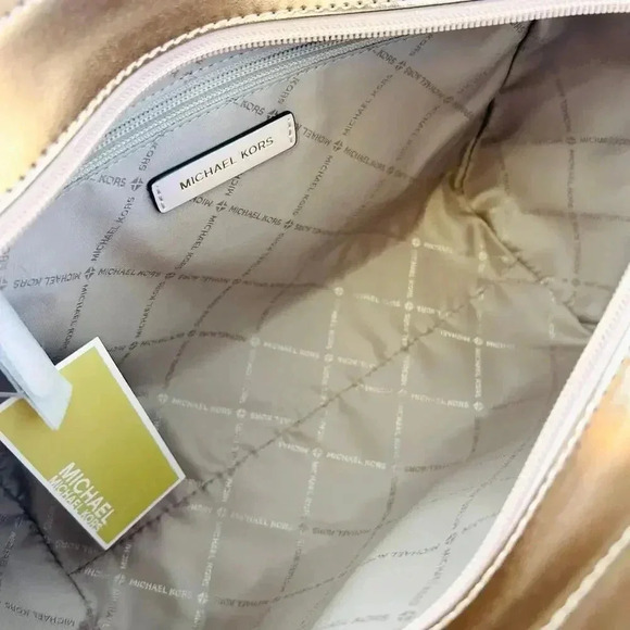 Michael Kors Purse jet set travel large chain tote shoulder bag rose gold MK - Picture 6 of 8